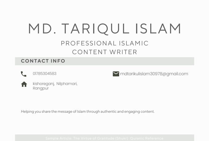 write high quality islamic articles and blog posts